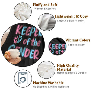 Funny Pregnancy Announcement Throw Blanket Keeper Of The Gender