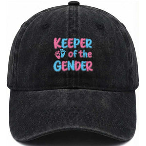 Funny Pregnancy Announcement Washed Cotton Baseball Cap Keeper Of The Gender