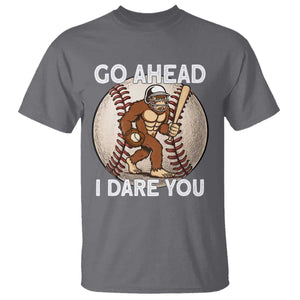 Funny Bigfoot Baseball Catcher T Shirt Go Ahead I Dare You Gift TS12 Charcoal Print Your Wear