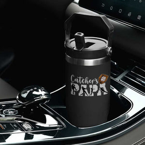 Catchers Papa Flip Straw Tumbler Funny Gift For Catcher Player TS12 Print Your Wear