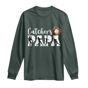 Catchers Papa Long Sleeve Shirt Funny Gift For Catcher Player TS12 Dark Forest Green Print Your Wear