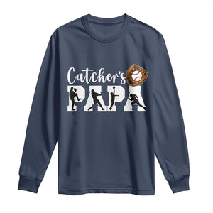 Catchers Papa Long Sleeve Shirt Funny Gift For Catcher Player TS12 Navy Print Your Wear