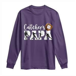 Catchers Papa Long Sleeve Shirt Funny Gift For Catcher Player TS12 Purple Print Your Wear