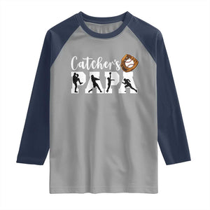 Catchers Papa Raglan Shirt Funny Gift For Catcher Player TS12 Sport Gray Navy Print Your Wear