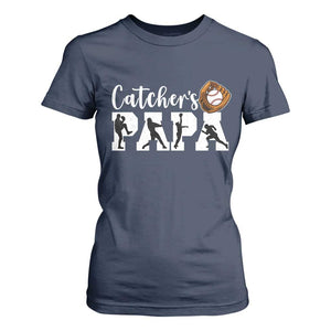Catchers Papa T Shirt For Women Funny Gift For Catcher Player TS12 Navy Print Your Wear