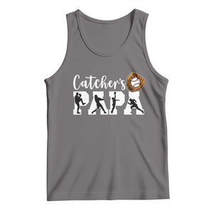 Catchers Papa Tank Top Funny Gift For Catcher Player TS12 Deep Heather Print Your Wear