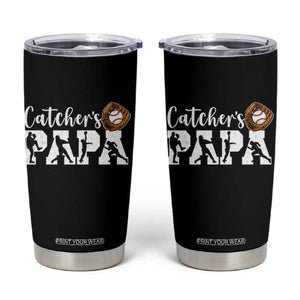Catchers Papa Tumbler Cup Funny Gift For Catcher Player TS12 Black Print Your Wear