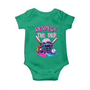 Funny Respect The Drip Baseball Mask Baby Onesie Sports Lover TS12 Irish Green Print Your Wear