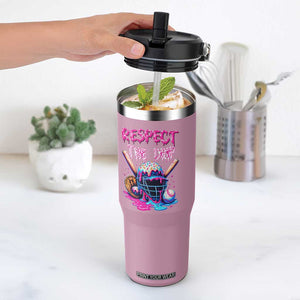 Funny Respect The Drip Baseball Mask Flip Straw Tumbler Sports Lover TS12 One Size: 30 oz Light Pink Print Your Wear