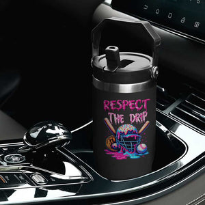 Funny Respect The Drip Baseball Mask Flip Straw Tumbler Sports Lover TS12 Print Your Wear