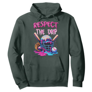 Funny Respect The Drip Baseball Mask Hoodie Sports Lover TS12 Dark Forest Green Print Your Wear