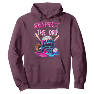 Funny Respect The Drip Baseball Mask Hoodie Sports Lover TS12 Maroon Print Your Wear