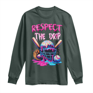 Funny Respect The Drip Baseball Mask Long Sleeve Shirt Sports Lover TS12 Dark Forest Green Print Your Wear