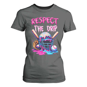 Funny Respect The Drip Baseball Mask T Shirt For Women Sports Lover TS12 Dark Heather Print Your Wear