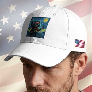 Funny Rock And Roll Baseball Cap Cat Playing Guitar Starry Night Music Lover TS12 Print Your Wear