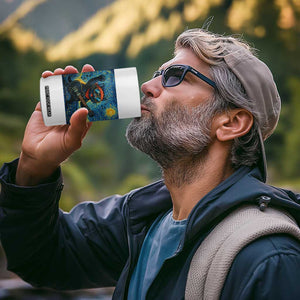 Funny Rock And Roll 4 in 1 Can Cooler Tumbler Cat Playing Guitar Starry Night Music Lover TS12 Print Your Wear