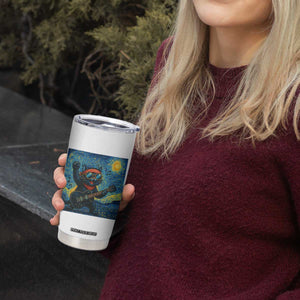 Funny Rock And Roll Tumbler Cup Cat Playing Guitar Starry Night Music Lover TS12 Print Your Wear