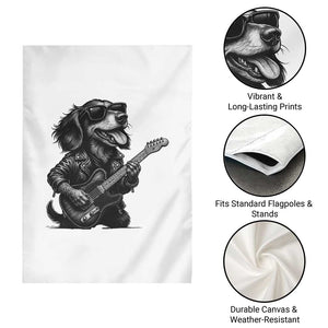 Rock And Roll Dachshund Garden Flag Dog Playing Guitar Music Lover TS12 Print Your Wear