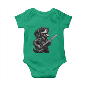 Rock And Roll Dachshund Baby Onesie Dog Playing Guitar Music Lover TS12 Irish Green Print Your Wear