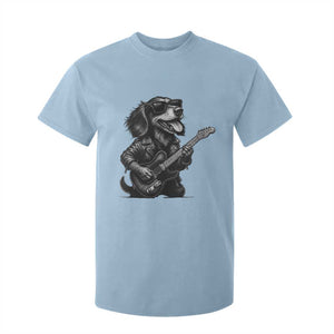 Rock And Roll Dachshund T Shirt For Kid Dog Playing Guitar Music Lover TS12 Light Blue Print Your Wear