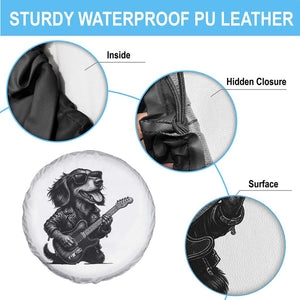 Rock And Roll Dachshund Spare Tire Cover Dog Playing Guitar Music Lover TS12 Print Your Wear