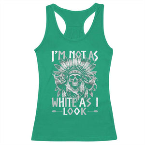 Vintage Native Warrior Skull Racerback Tank Top Im Not As White As I Look