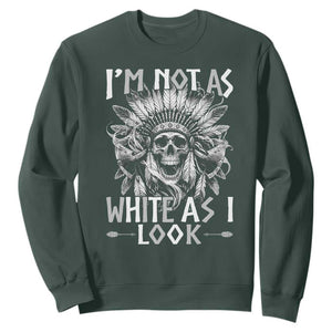 Vintage Native Warrior Skull Sweatshirt Im Not As White As I Look