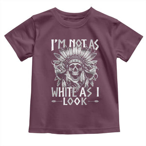 Vintage Native Warrior Skull Toddler T Shirt Im Not As White As I Look