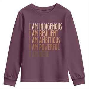 Indigenous Peoples Day Gifts Youth Sweatshirt Resilient Ambitious Powerful Here