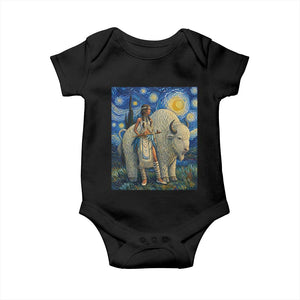 White Buffalo Woman Baby Onesie North American Native Legends Starry Night Inspired Art
