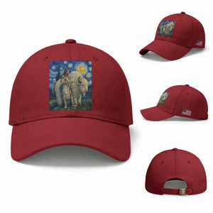 White Buffalo Woman Baseball Cap North American Native Legends Starry Night Inspired Art TS12 Baseball Cap Universal Fit Cherry Red Print Your Wear