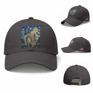 White Buffalo Woman Baseball Cap North American Native Legends Starry Night Inspired Art TS12 Baseball Cap Universal Fit Dark Gray Print Your Wear