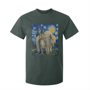 White Buffalo Woman T Shirt For Kid North American Native Legends Starry Night Inspired Art TS12 Dark Forest Green Print Your Wear