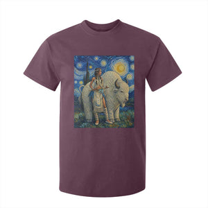 White Buffalo Woman T Shirt For Kid North American Native Legends Starry Night Inspired Art TS12 Maroon Print Your Wear