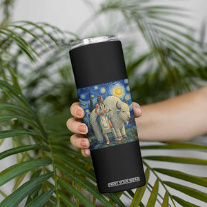 White Buffalo Woman Skinny Tumbler North American Native Legends Starry Night Inspired Art