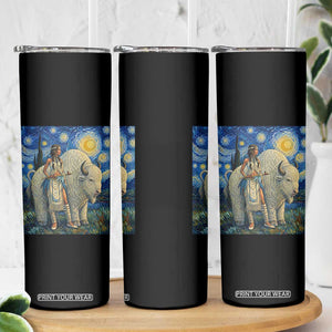 White Buffalo Woman Skinny Tumbler North American Native Legends Starry Night Inspired Art
