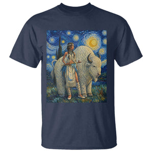 White Buffalo Woman T Shirt North American Native Legends Starry Night Inspired Art