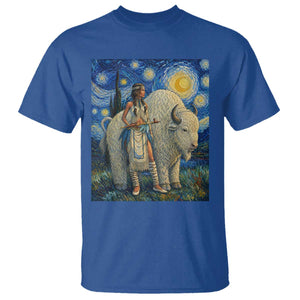 White Buffalo Woman T Shirt North American Native Legends Starry Night Inspired Art