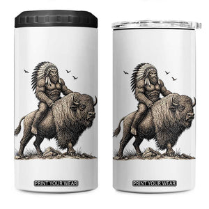 Funny Bigfoot Buffalo Rider 4 in 1 Can Cooler Tumbler Native Inspired Heritage Graphic TS12 One Size: 16 oz White Print Your Wear