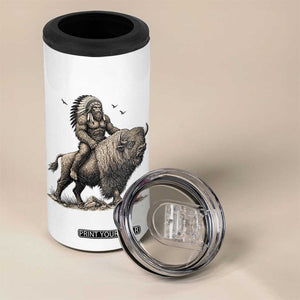 Funny Bigfoot Buffalo Rider 4 in 1 Can Cooler Tumbler Native Inspired Heritage Graphic TS12 Print Your Wear