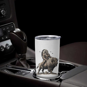 Funny Bigfoot Buffalo Rider Tumbler Cup Native Inspired Heritage Graphic