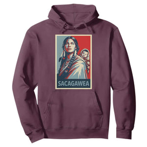 Womens History Month Sacagawea Hoodie Native American Heritage Graphic TS12 Maroon Print Your Wear