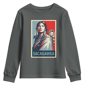 Womens History Month Sacagawea Youth Sweatshirt Native American Heritage Graphic