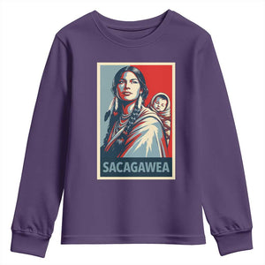 Womens History Month Sacagawea Youth Sweatshirt Native American Heritage Graphic