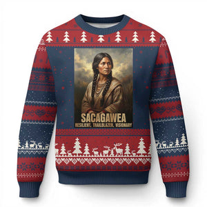 Sacagawea Native American Woman Ugly Christmas Sweater Resilient Trailblazer Visionary