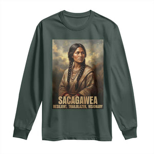 Sacagawea Native American Woman Long Sleeve Shirt Resilient Trailblazer Visionary