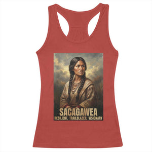Sacagawea Native American Woman Racerback Tank Top Resilient Trailblazer Visionary
