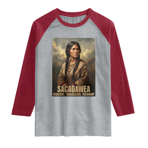 Sacagawea Native American Woman Raglan Shirt Resilient Trailblazer Visionary