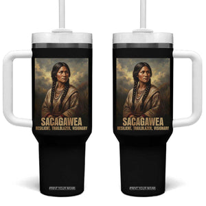 Sacagawea Native American Woman Tumbler With Handle Resilient Trailblazer Visionary