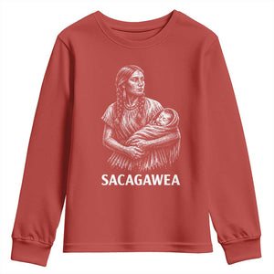 Sacagawea Youth Sweatshirt Native American Womens History Month Graphic